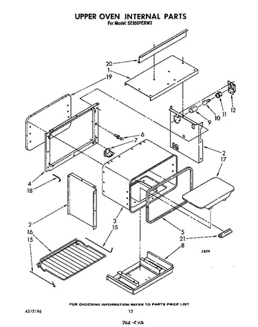 Upper oven internal
