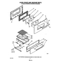 Whirlpool SF3300SRW2 oven door and broiler diagram
