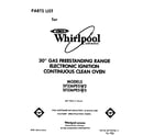 Whirlpool SF336PESW2 front cover diagram