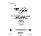 Whirlpool SF310PSRW3 front cover diagram