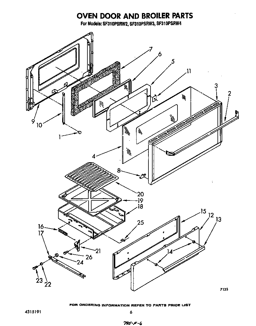 OVEN DOOR AND BROILER