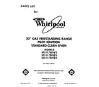 Whirlpool SF3117SRW2 front cover diagram