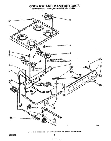 Cook top and manifold