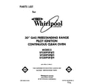 Whirlpool SF330PSRW2 front cover diagram