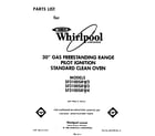 Whirlpool SF3100SRW3 front cover diagram