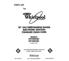Whirlpool SF0100ERW3 front cover diagram
