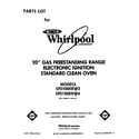 Whirlpool SF0100ERW3 front cover diagram
