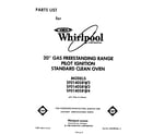 Whirlpool SF0140SRW2 front cover diagram