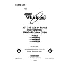 Whirlpool SS3004SRW4 front cover diagram