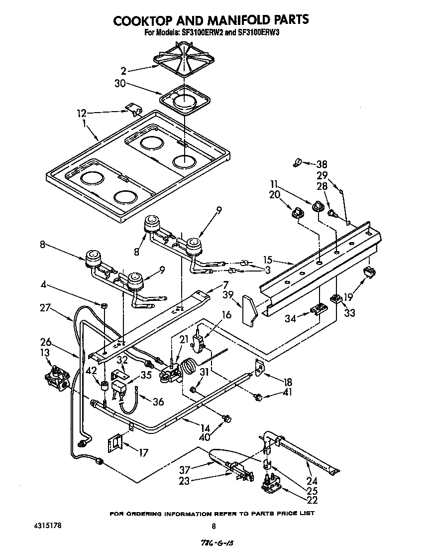 Cook top and manifold