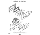 Whirlpool SF3300ERW2 oven door and broiler diagram