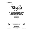 Whirlpool SF330PERW2 front cover diagram