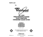 Whirlpool SF3004SRW2 front cover diagram