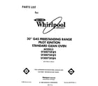 Whirlpool SF3007SRW2 front cover diagram