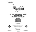 Whirlpool SF300BSRW3 front cover diagram