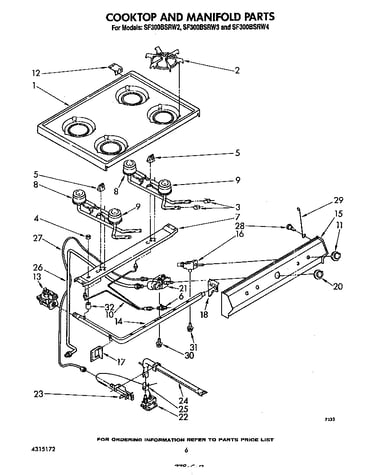 Cook top and manifold