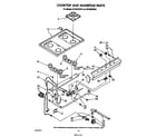 Whirlpool SF3000ERW3 cooktop and manifold diagram
