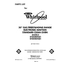 Whirlpool SF302BERW3 front cover diagram