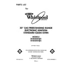 Whirlpool SF305EERW3 front cover diagram