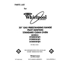 Whirlpool SF3000SRW3 front cover diagram