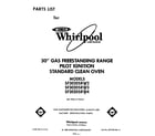 Whirlpool SF3020SRW2 front cover diagram