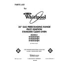 Whirlpool SF302ESRW4 front cover diagram