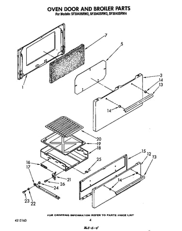 Oven door and broiler