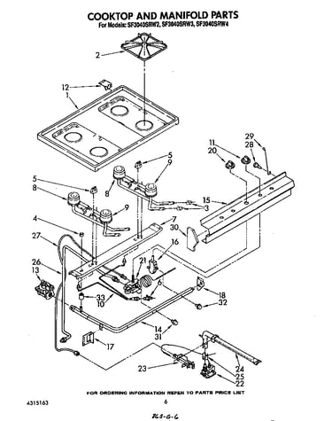 Cooktop and manifold