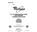 Whirlpool SF305ESRW3 front cover diagram