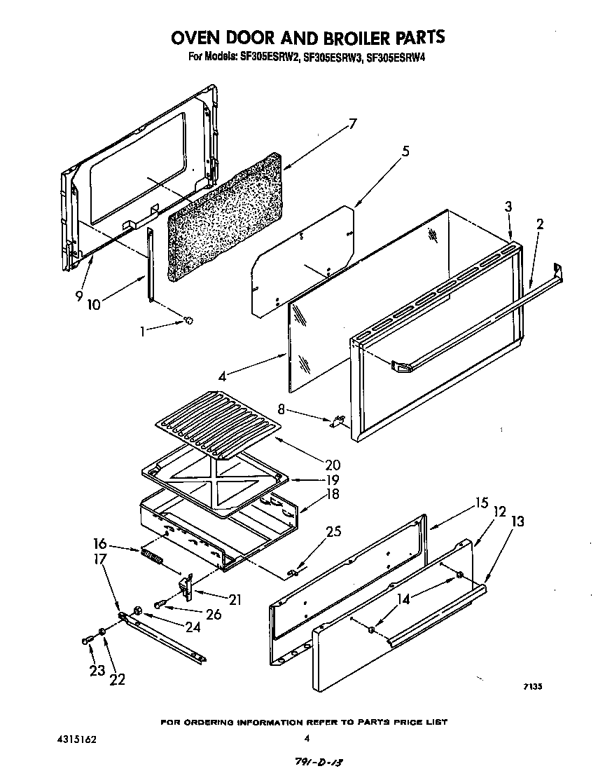 OVEN DOOR AND BROILER