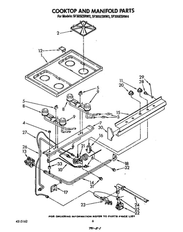 Cooktop and manifold