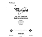 Whirlpool SC8430ERW2 cover page-text only diagram