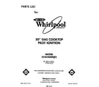 Whirlpool SC8430SRW2 cover page-text only diagram