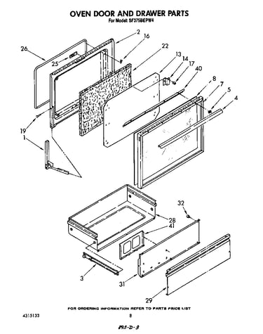 Oven door and drawer