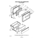 Whirlpool SF365BEPW4 oven door and drawer diagram