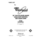 Whirlpool SE960PEPW4 front cover diagram