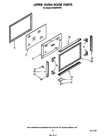 Upper oven door
