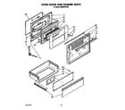 Whirlpool SM988PESW2 oven door and drawer diagram