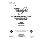 Whirlpool SF395PEPW3 front cover diagram