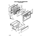 Whirlpool SF395PEPW3 oven door and drawer diagram