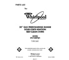 Whirlpool SF375BEPW3 front cover diagram