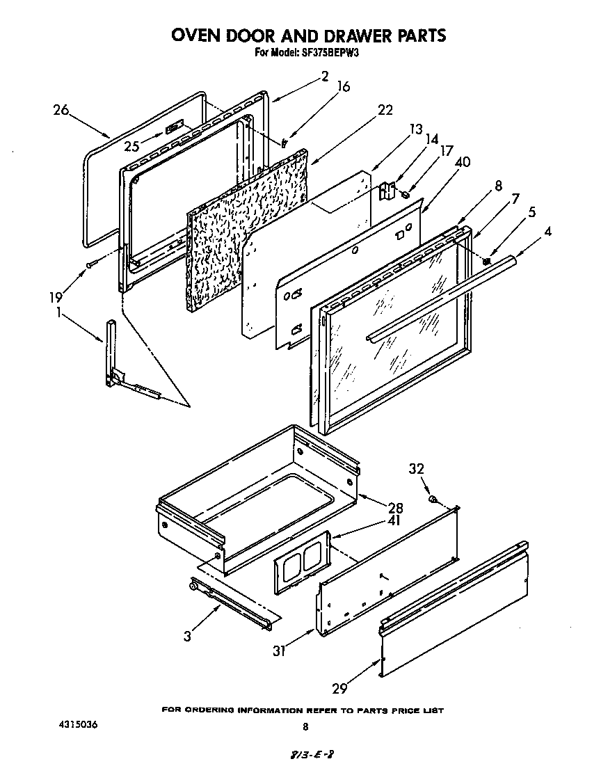 Oven door and drawer