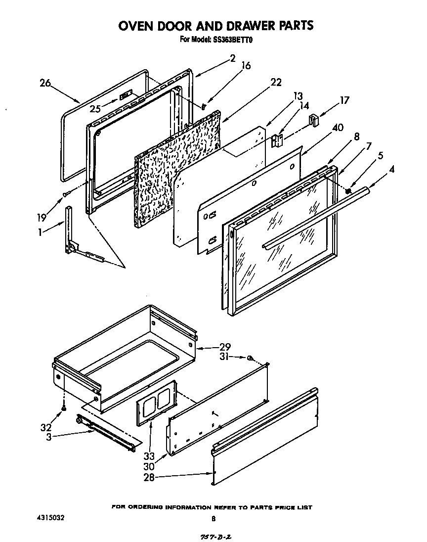 Oven door and drawer