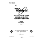 Whirlpool SS313PETT0 front cover diagram