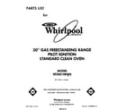 Whirlpool SF3001ERW0 front cover diagram