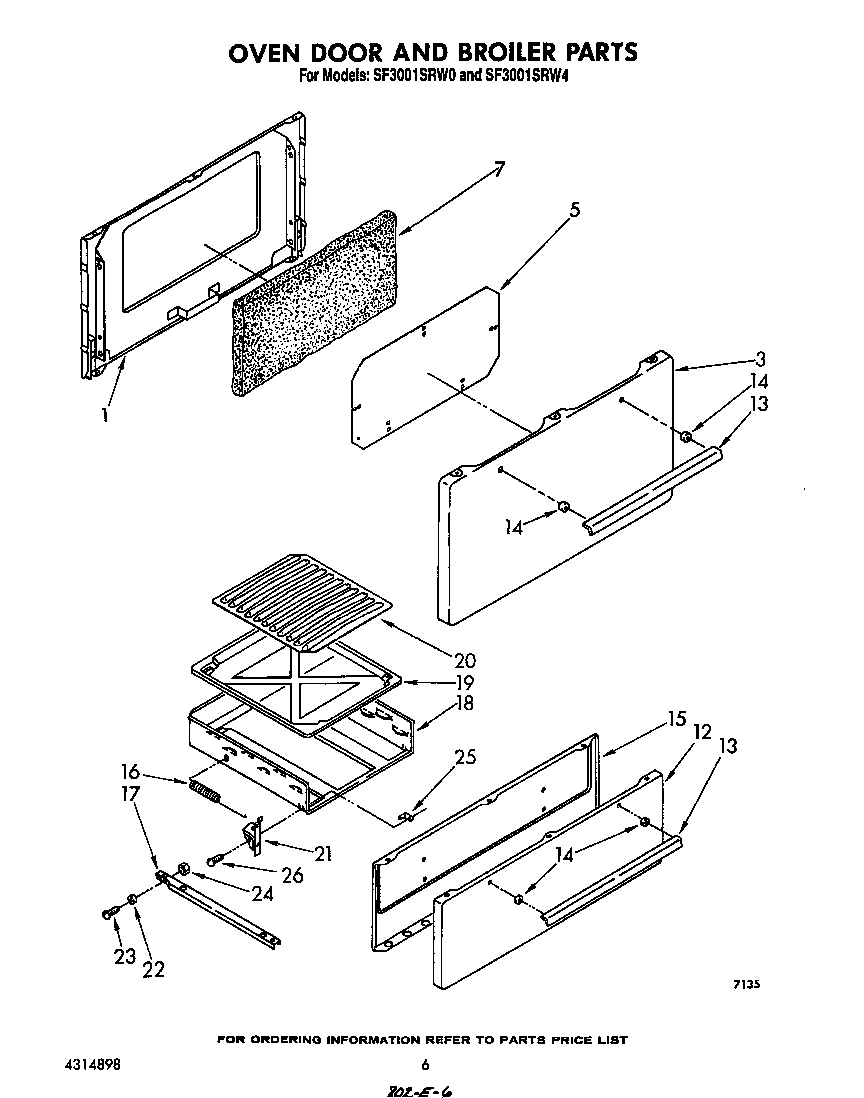 Oven door and broiler