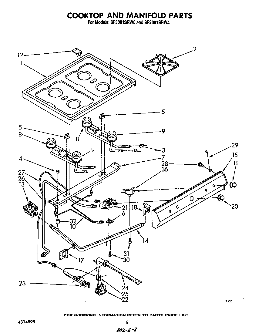 Cooktop and manifold