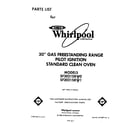 Whirlpool SF3021SRW1 front cover diagram