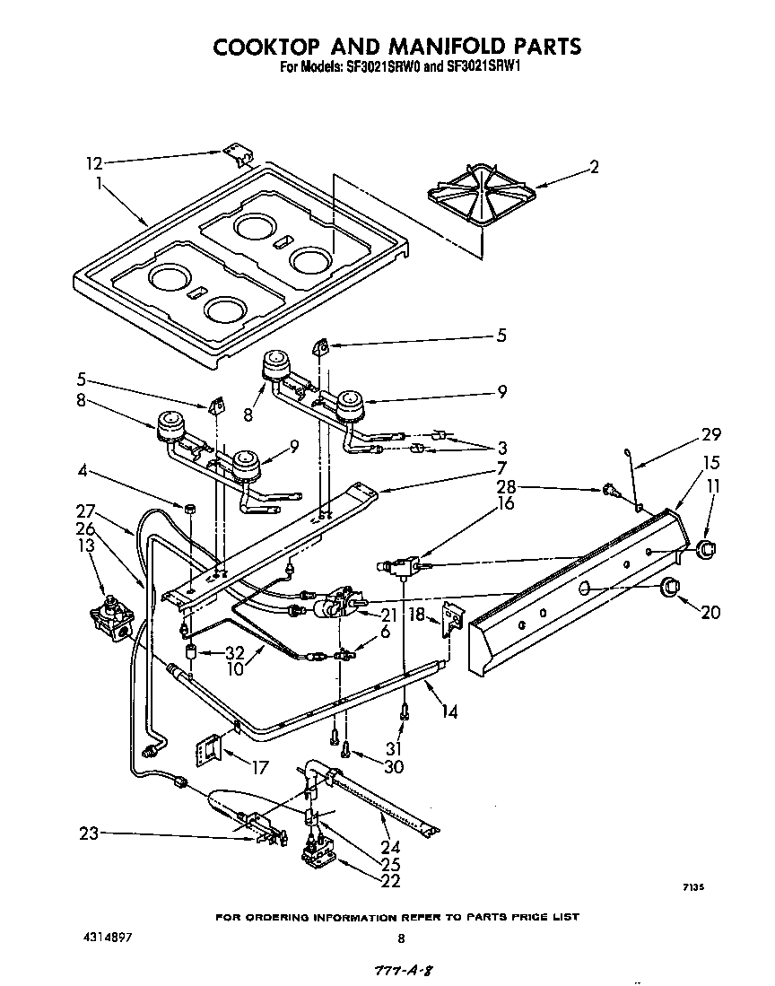 Cook top and manifold