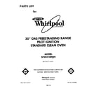 Whirlpool SF3021ERW0 front cover diagram